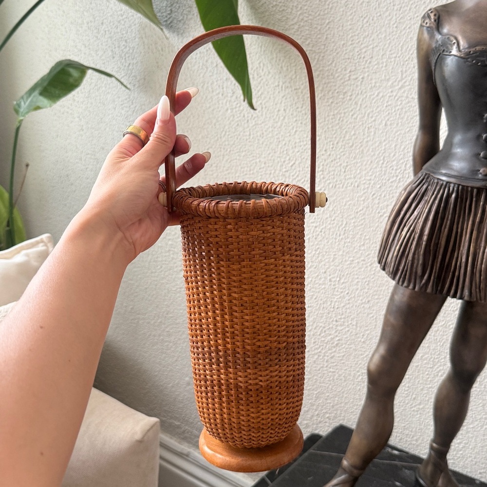 Woven Brown Basket with Handle